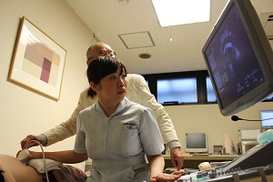 超音波診断装置を用いた助産診断の画像
